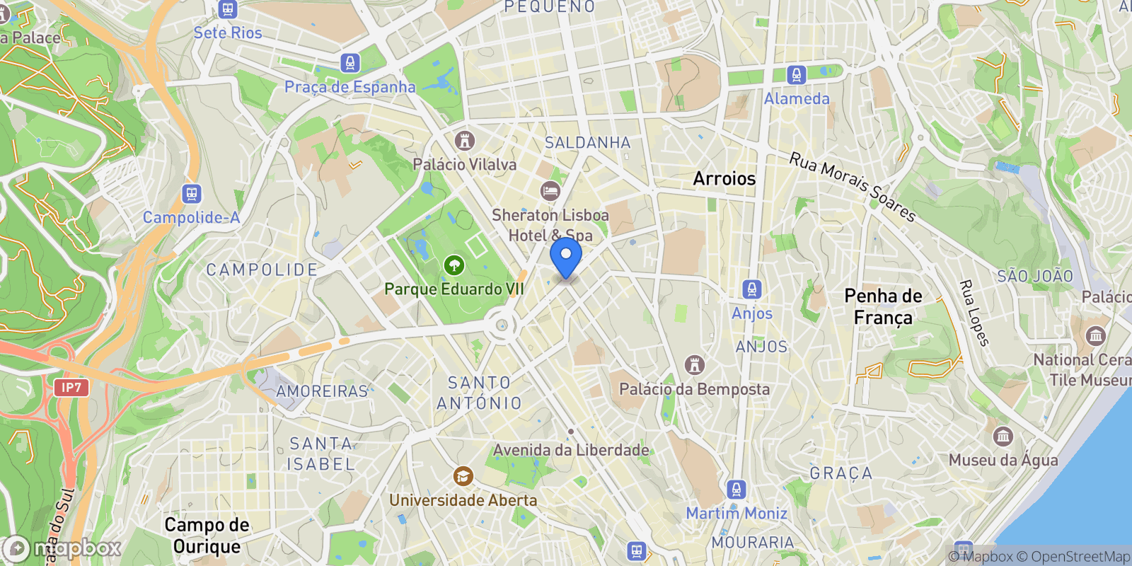 Map showing Av. Duque de Loulé, Lisboa, Portugal, Santo Antonio, Lisbon, Portugal.