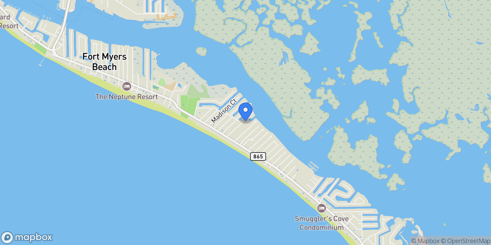 Map showing 364 Connecticut ST, Fort Myers Beach, Florida, United States.