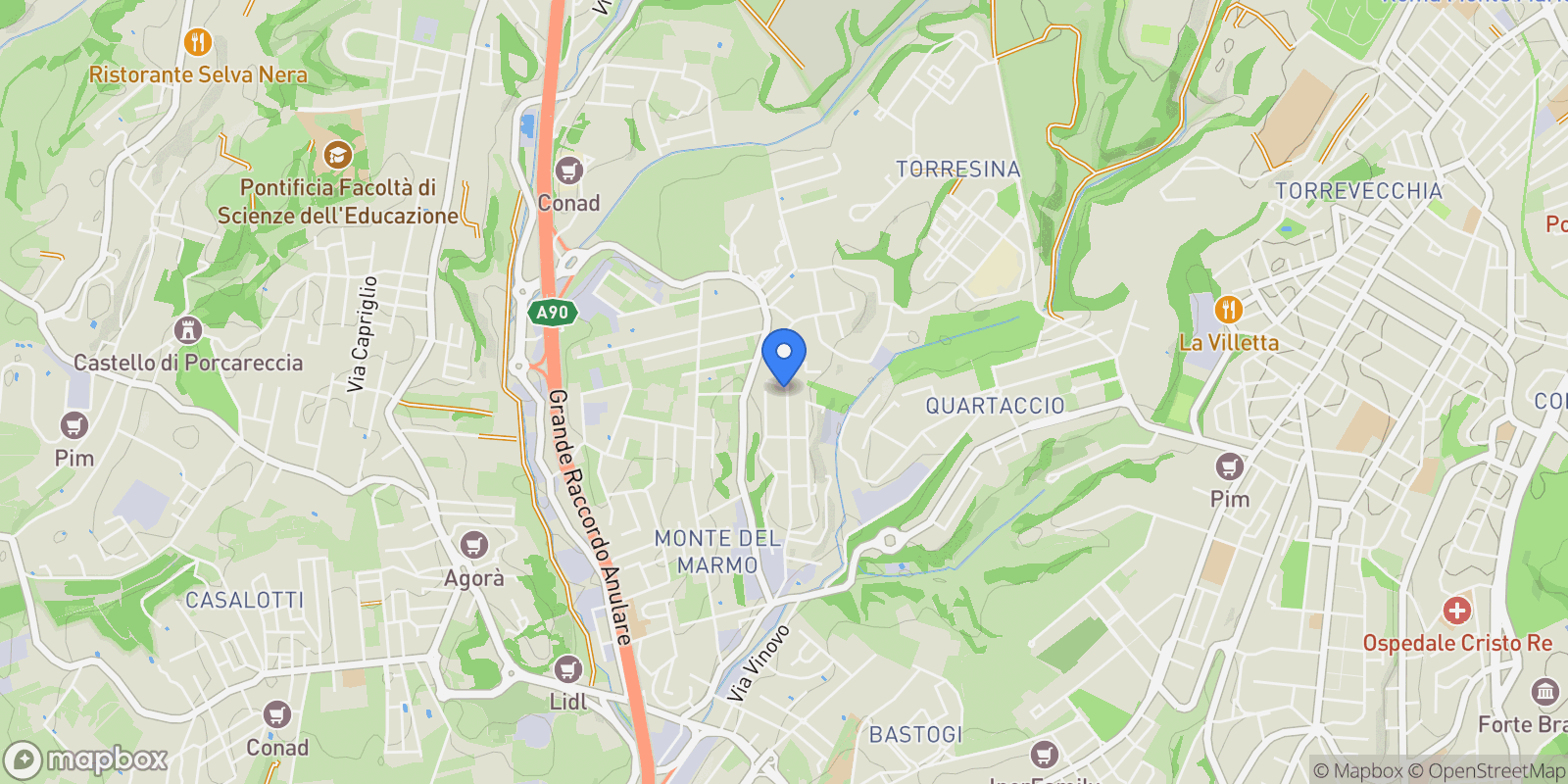 Map showing via del Podere San Giusto, Rome, Lazio, Italy.