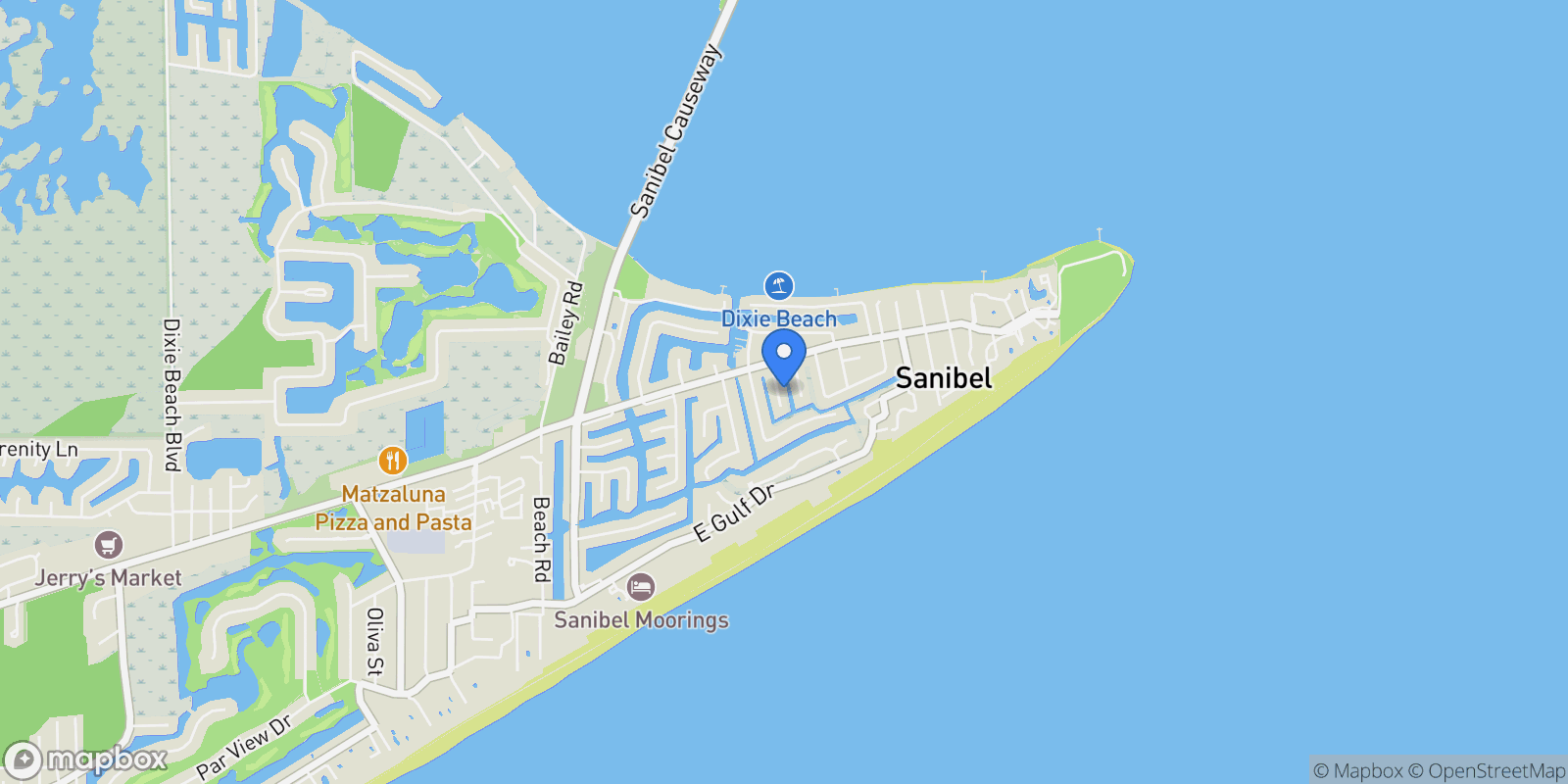 Map showing 1105 Skiff Place, Sanibel, FL 33957, Sanibel, Florida, United States.