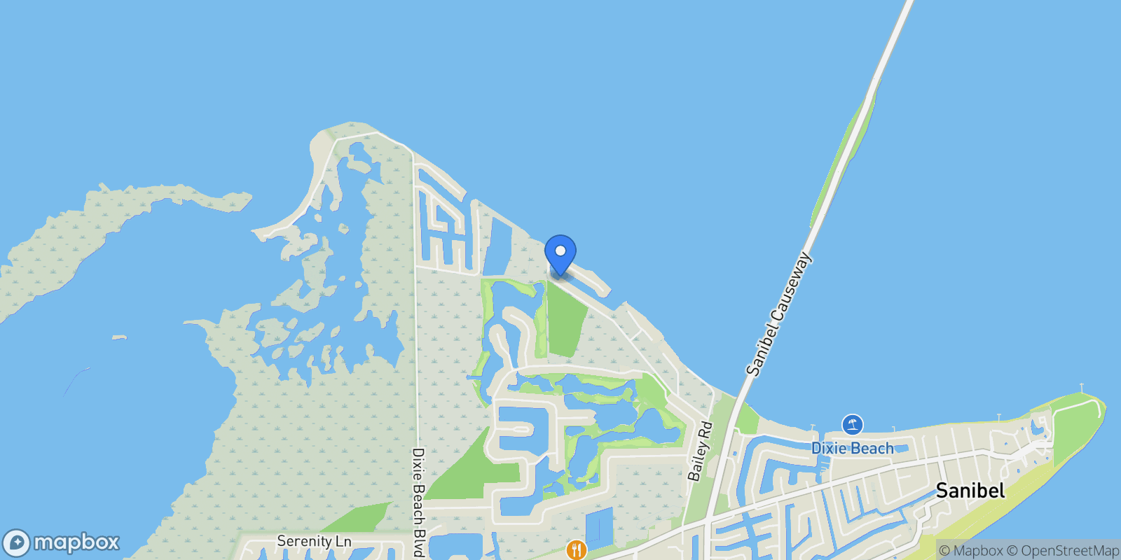 Map showing 1290 Bay Drive, Sanibel, FL 33957, Sanibel, Florida, United States.