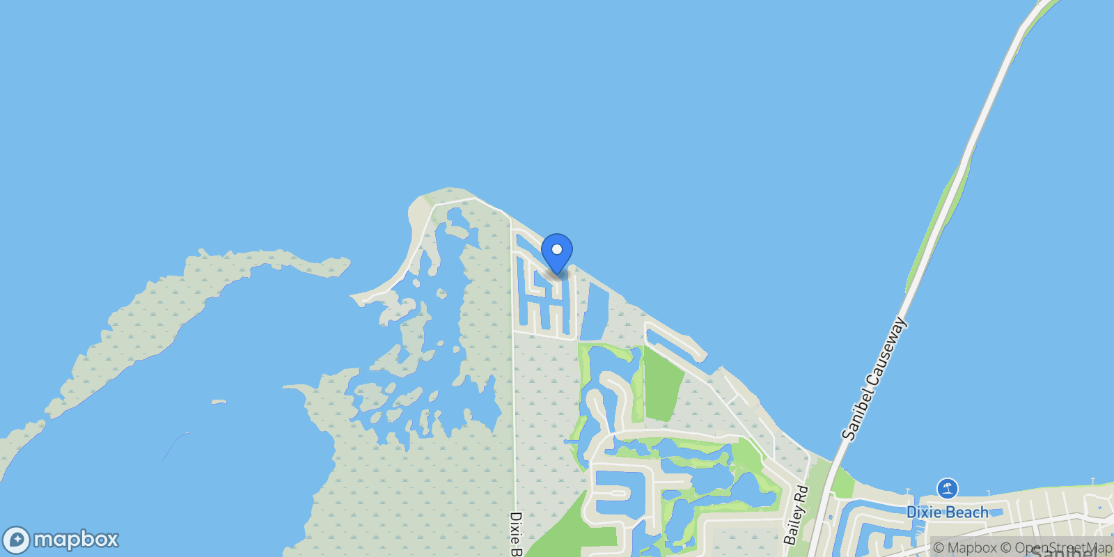 Map showing 1490 Angel Drive, Sanibel, FL 33957, Sanibel, Florida, United States.