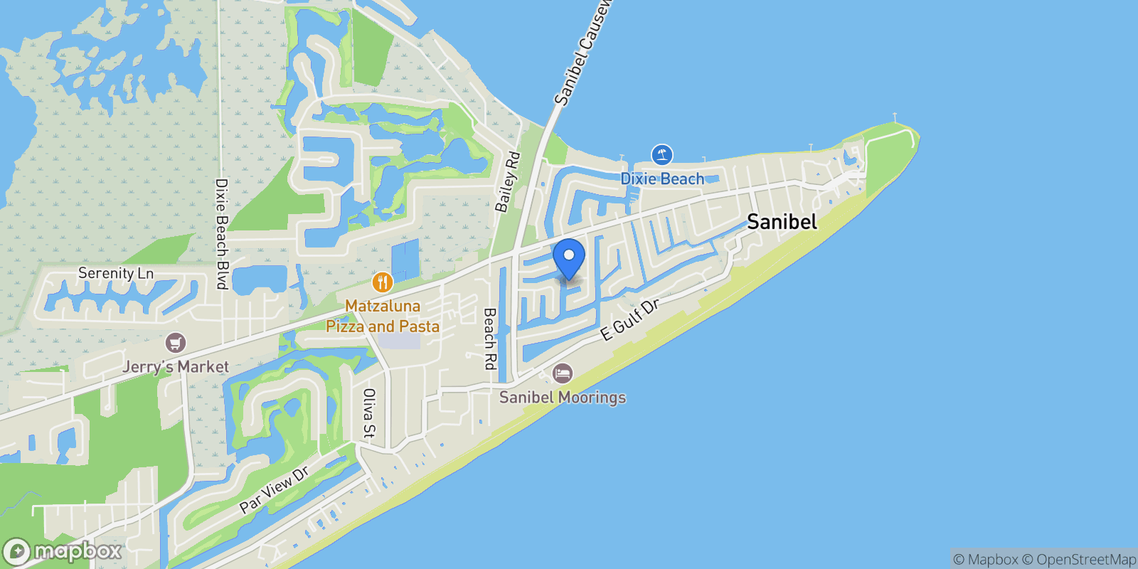 Map showing 985 Oyster Court, Sanibel, FL 33957, Sanibel, Florida, United States.