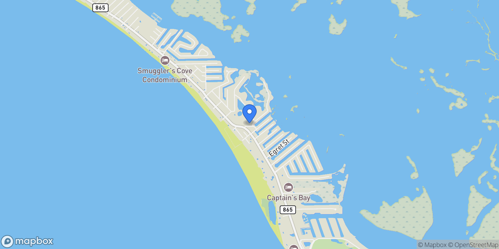 Map showing 105 Mound RD, Fort Myers Beach, Florida, United States.