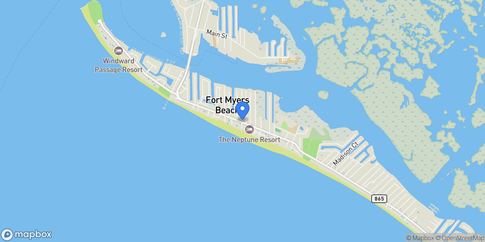 Map showing 2101, Fort Myers Beach, Florida, United States.