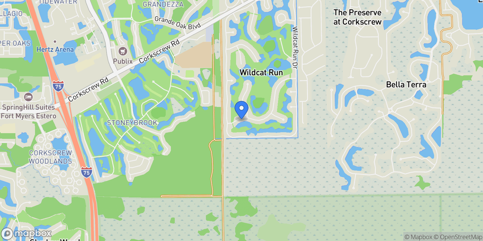 Map showing 12166 Water Oak DR, Estero, Florida, United States.