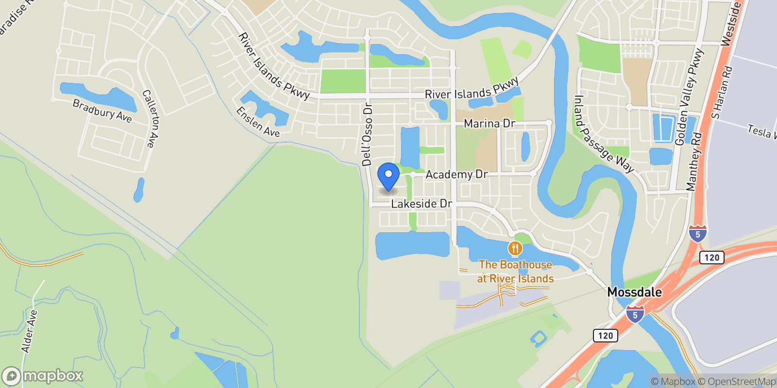 Map showing 1787 Branson Court, Lathrop, California, United States.