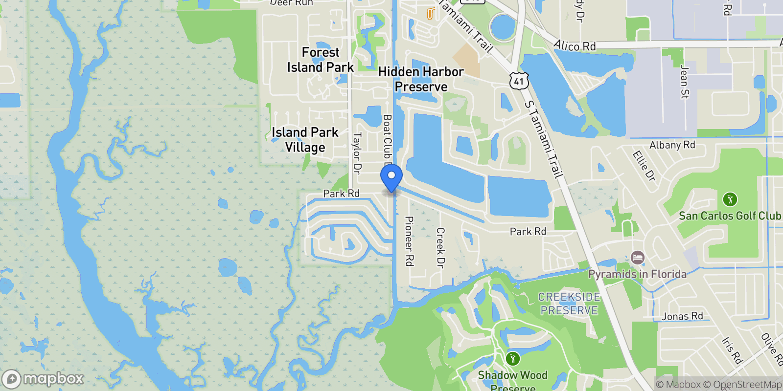 Map showing 6075 Island Park CT, Fort Myers, Florida, United States.