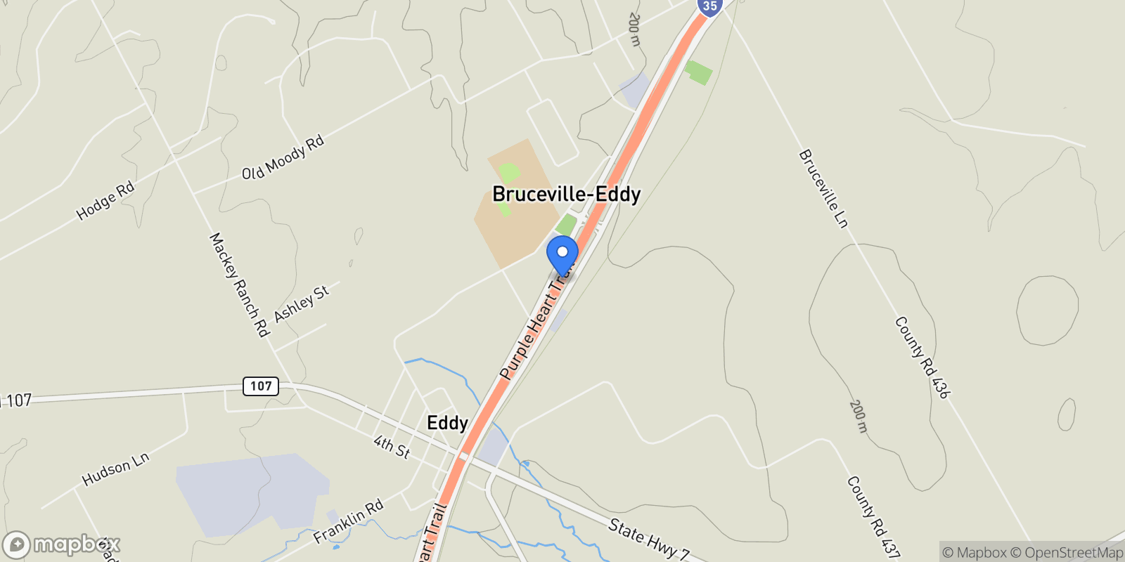 Map showing 0000 Interstate 35, Bruceville Eddy, TX 76524, Bruceville-Eddy, Texas, United States.
