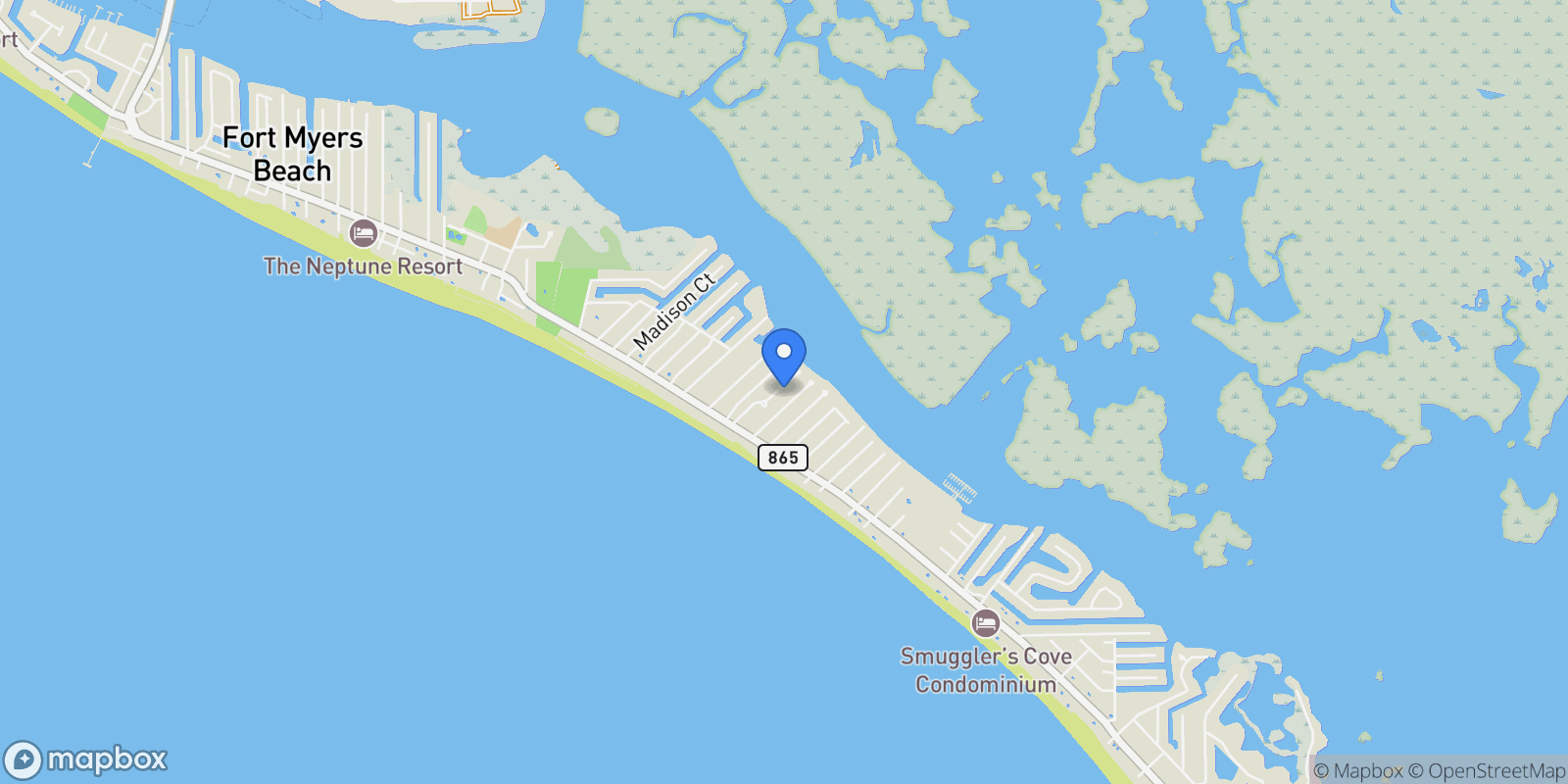 Map showing 21075 Saint Peters DR S, Fort Myers Beach, Florida, United States.