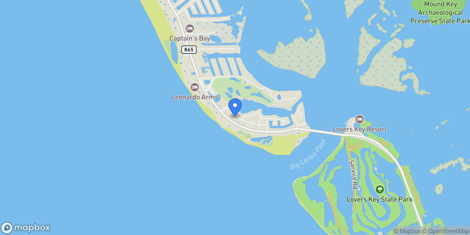 Map showing 7850 Buccaneer DR, Fort Myers Beach, Florida, United States.