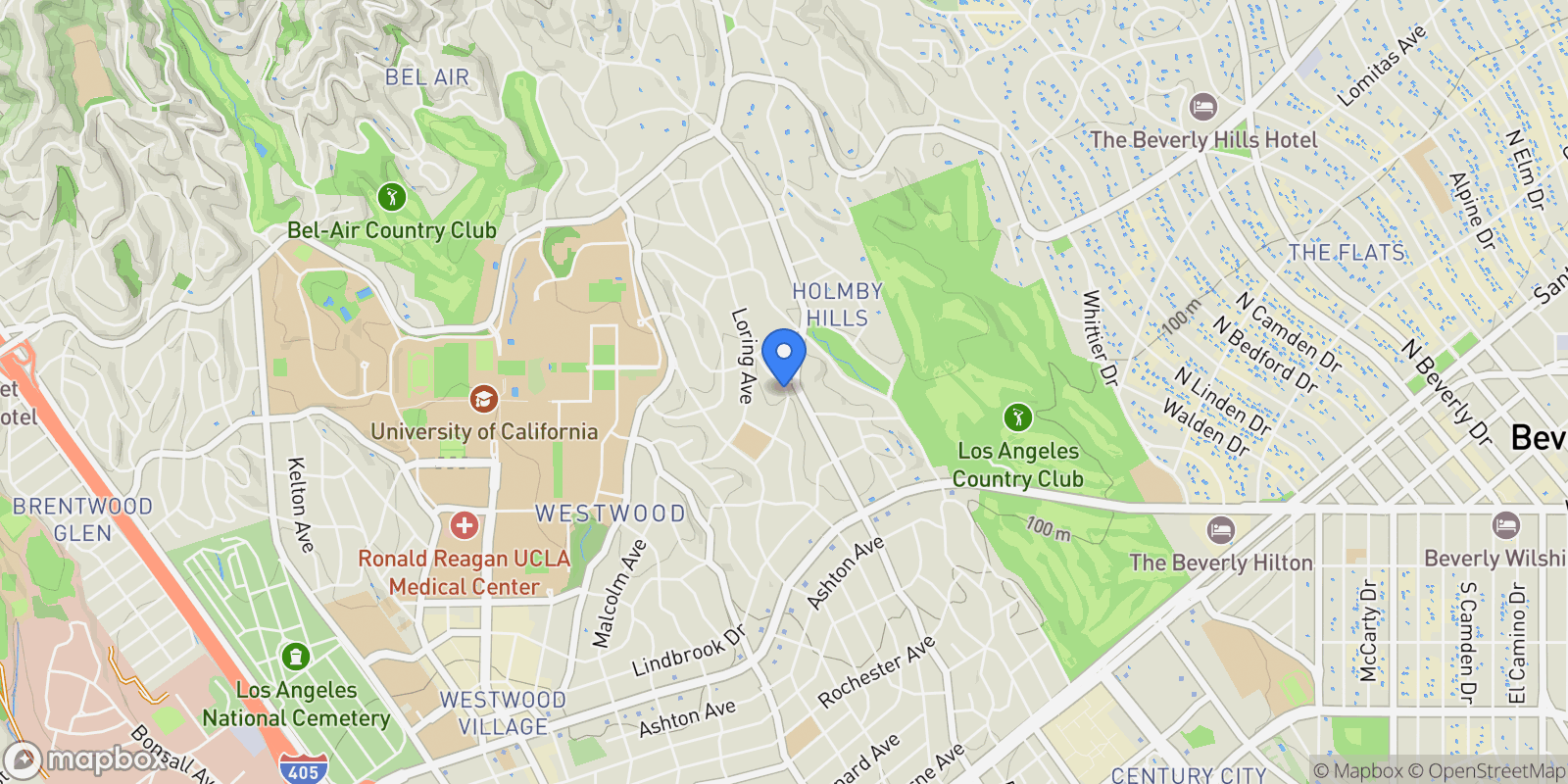 Map showing 601 Woodruff Avenue, Los Angeles, California, United States.