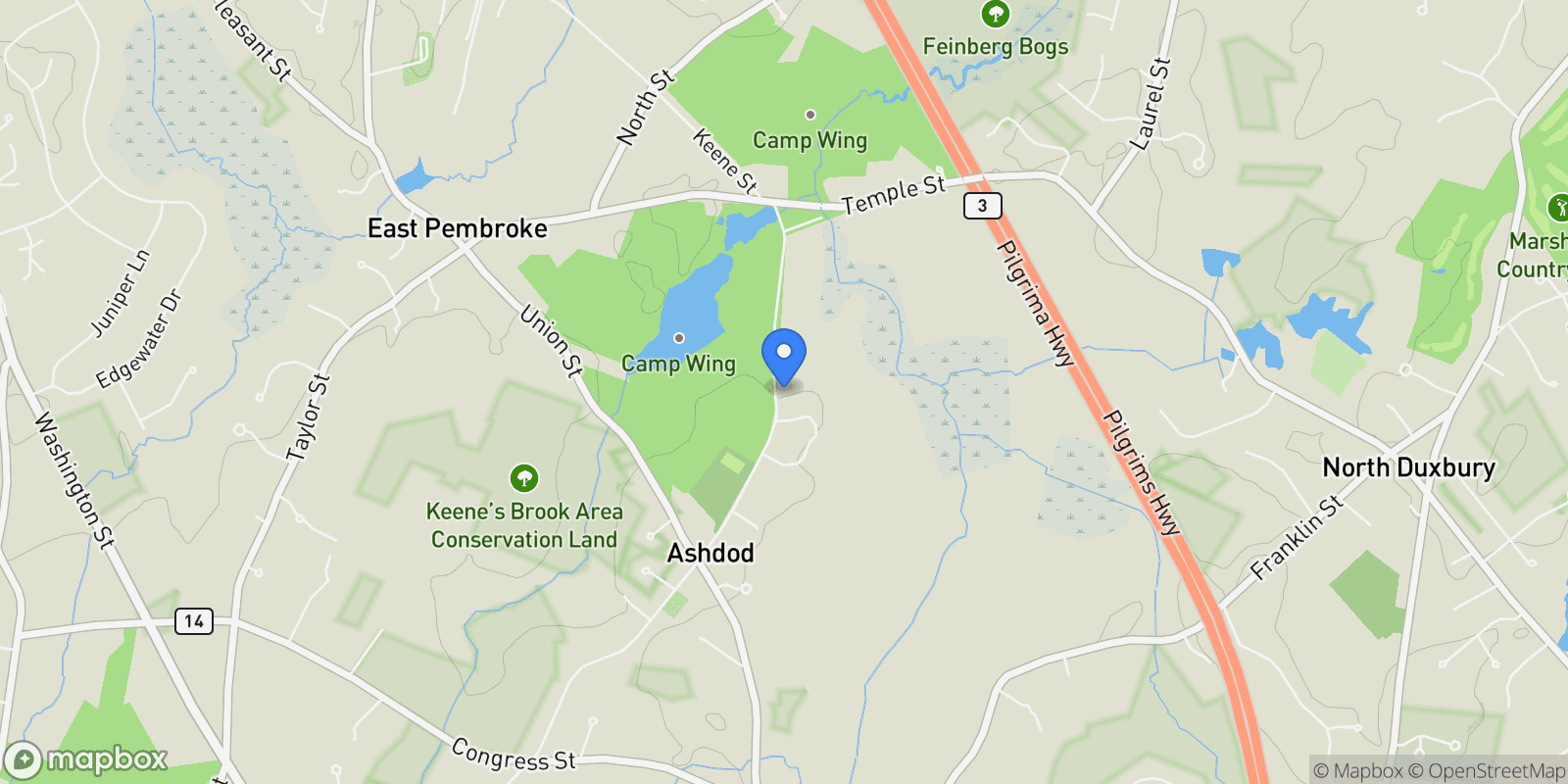 Map showing 695 Keene Street, Duxbury, MA 02332, Duxbury, Massachusetts, United States.
