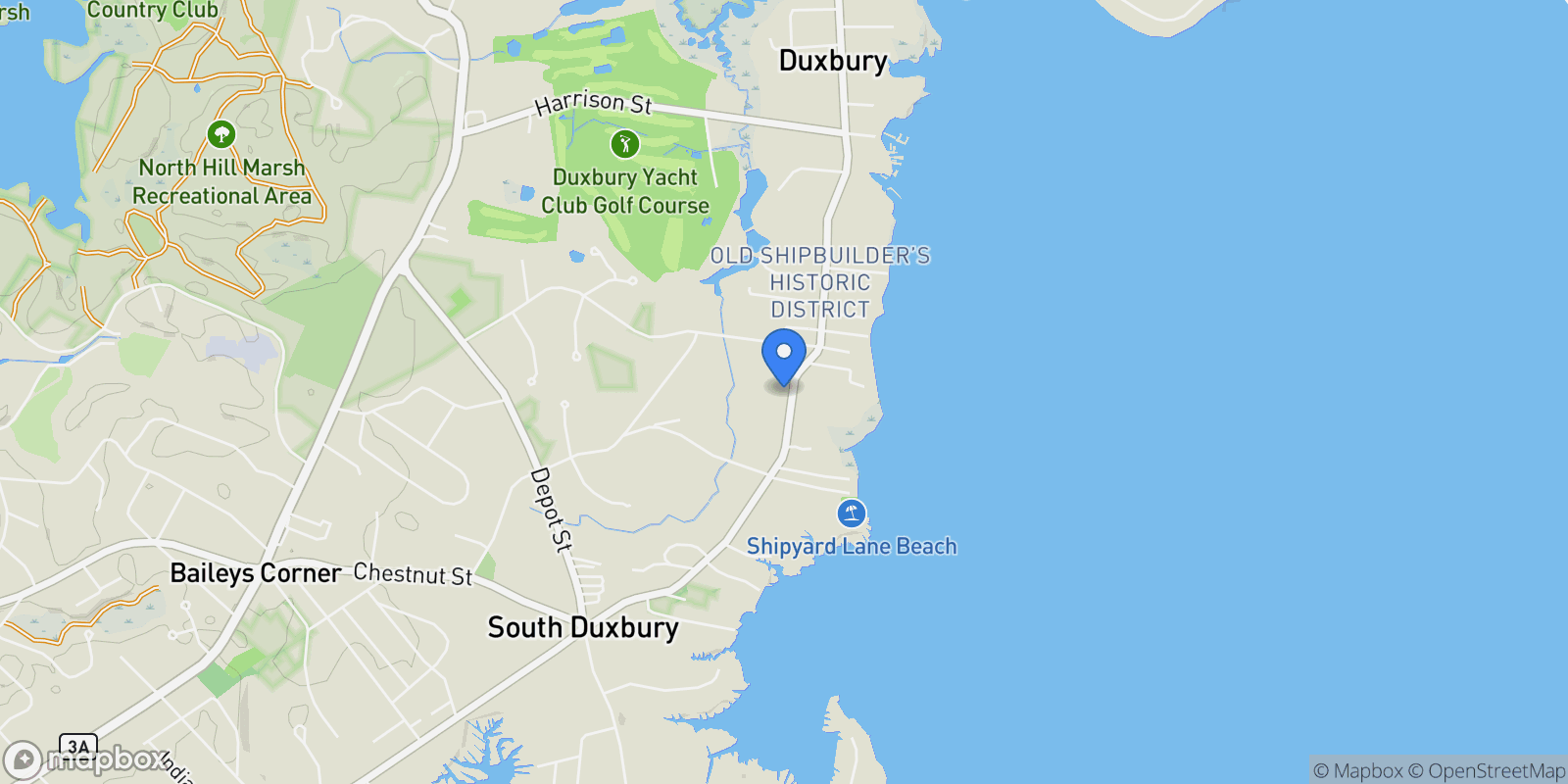 Map showing 260 Washington St, Duxbury, MA 02332, Duxbury, Massachusetts, United States.