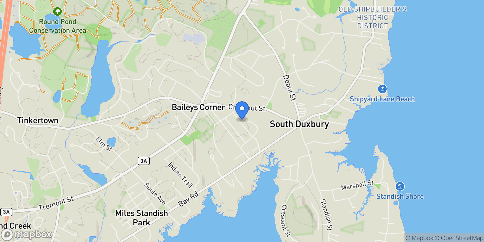 Map showing 91 Bay View Road, Duxbury, MA 02332, Duxbury, Massachusetts, United States.