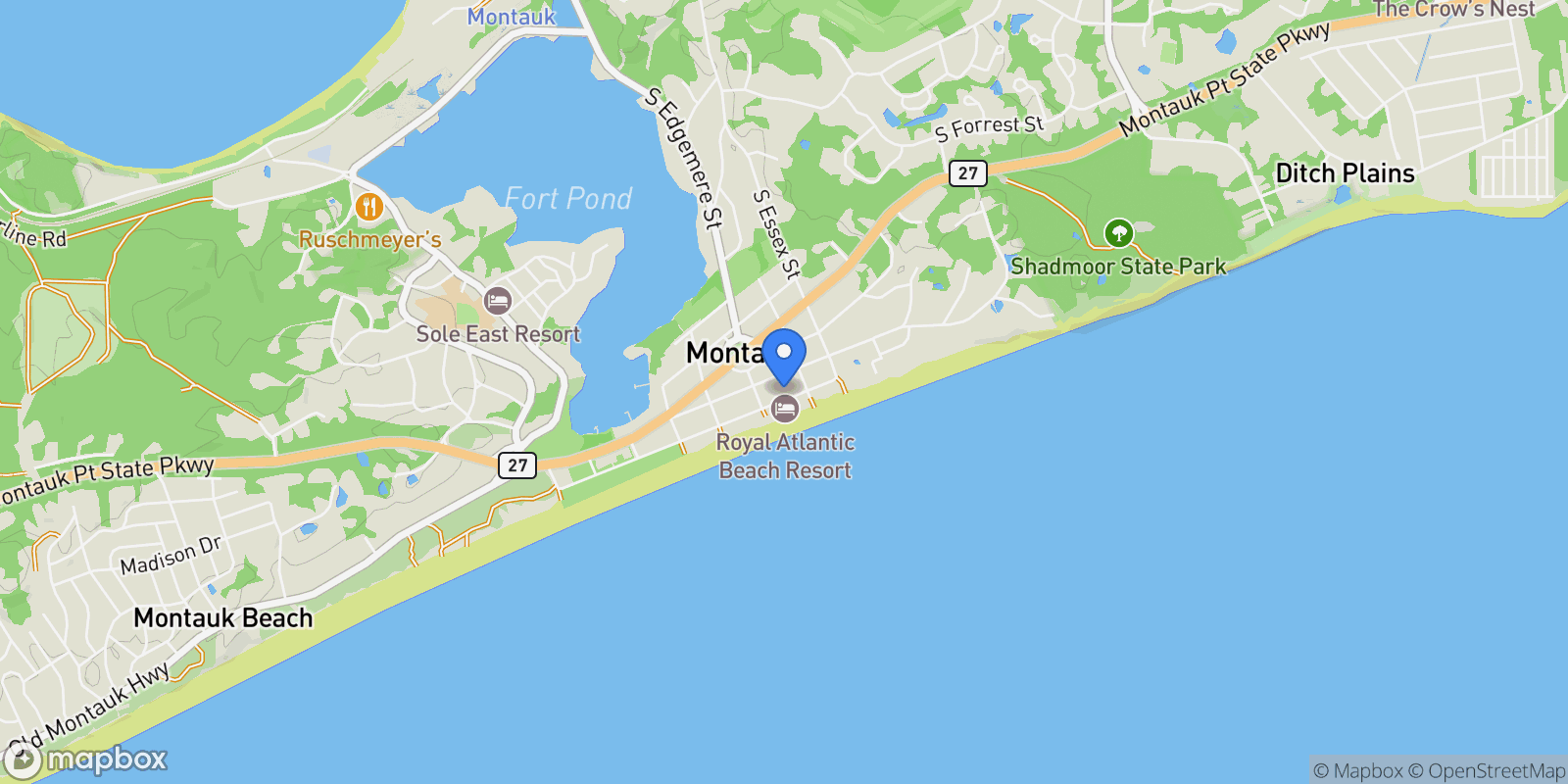 Map showing 126 South Emerson Ave, Montauk, New York, United States.