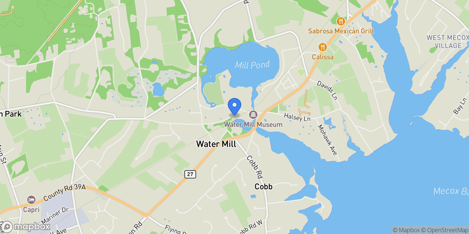 Map showing 373 Upper Seven Ponds Rd, Water Mill, New York, United States.