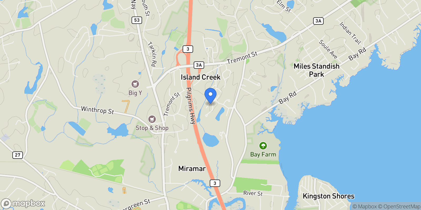 Map showing 77 Tussock Brook Road Suite # 77, Duxbury, MA 02332, Duxbury, Massachusetts, United States.