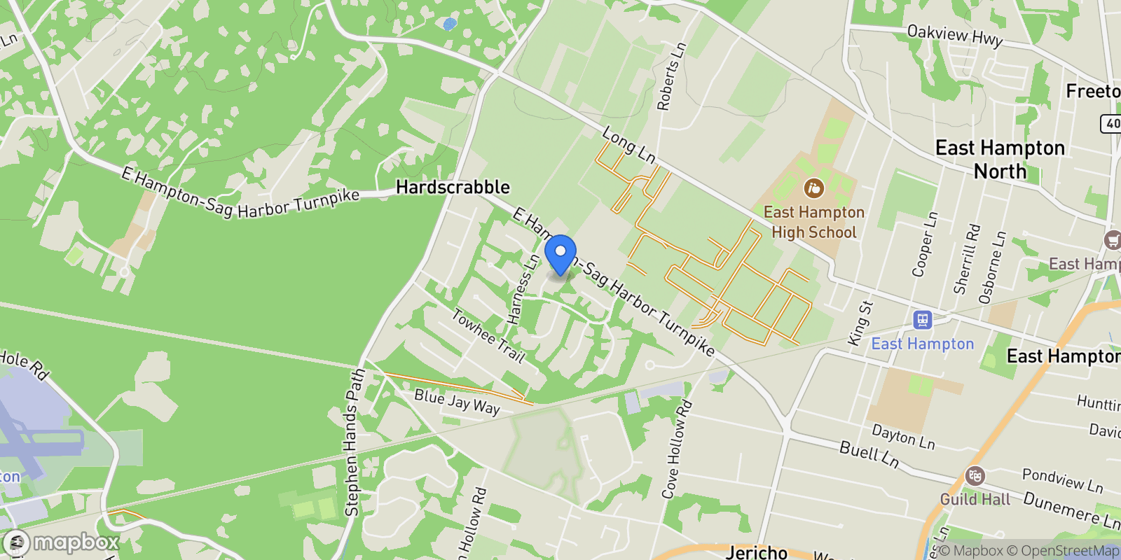 Map showing 12 Cutter Ct, East Hampton, New York, United States.