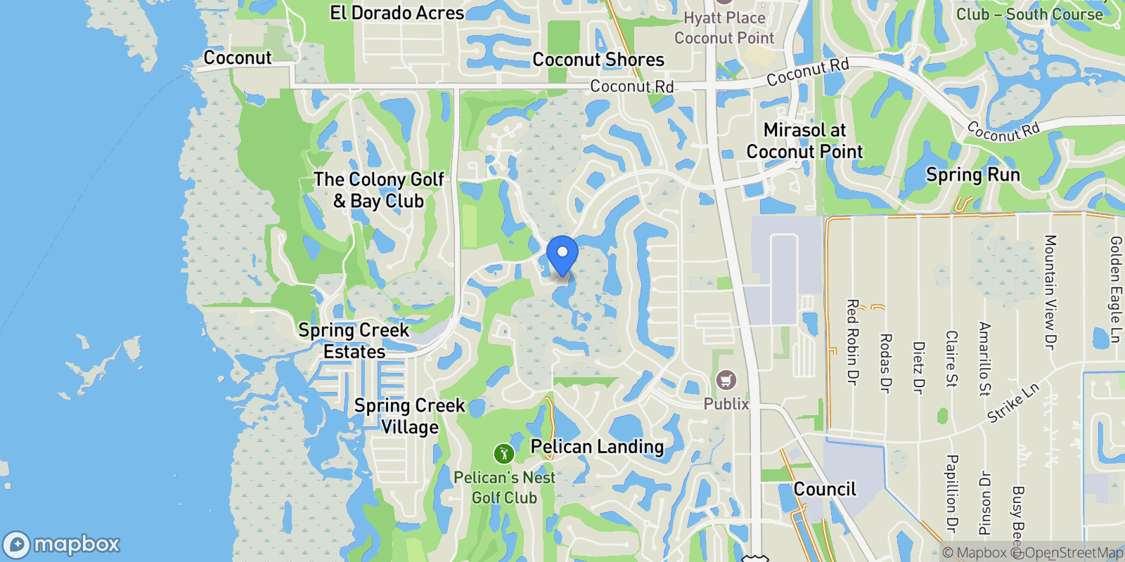 Map showing 24360 Sandpiper Isle WAY, Bonita Springs, Florida, United States.