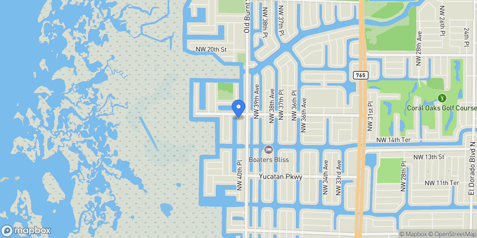 Map showing 1534 NW 40th PL, Cape Coral, Florida, United States.