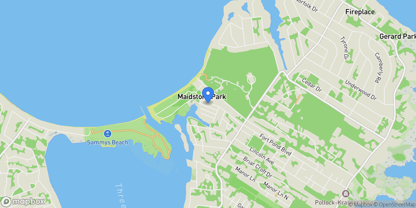 Map showing 74 Richardson Ave, Springs, New York, United States.