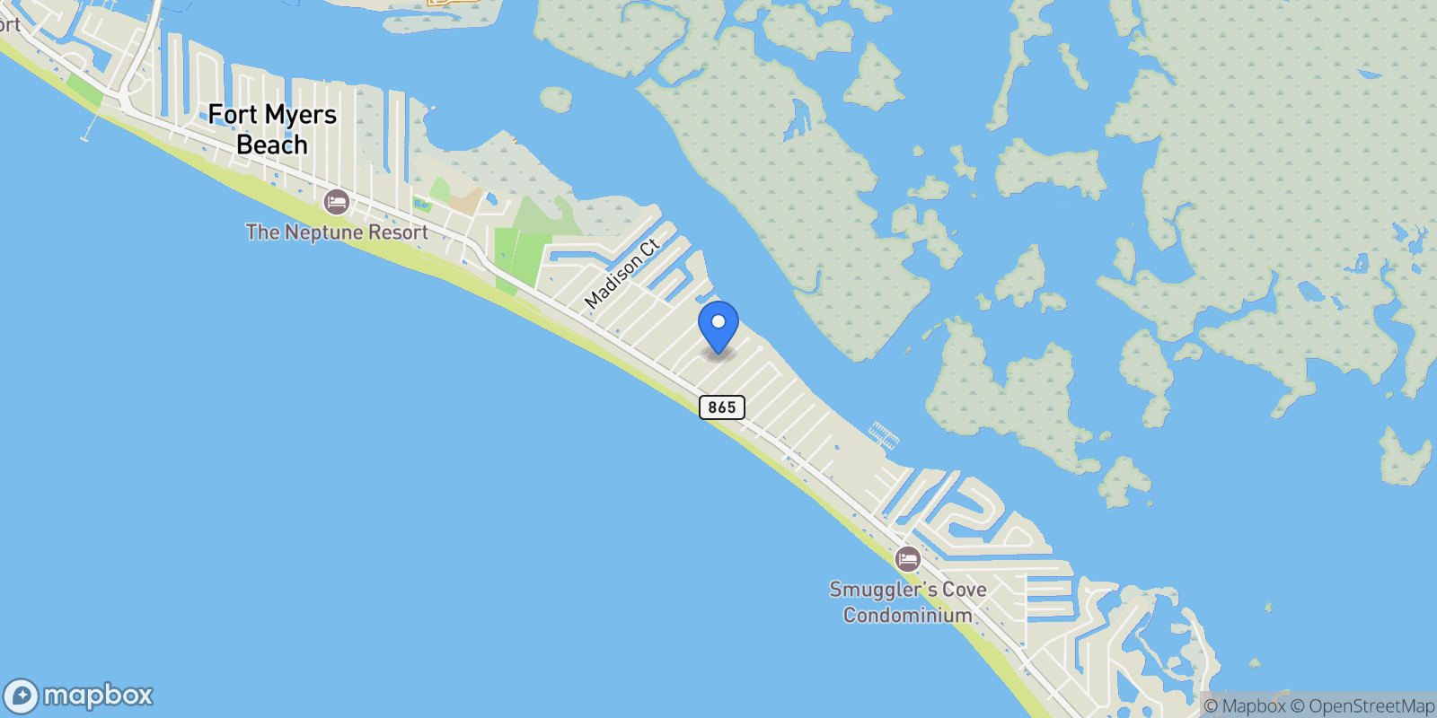 Map showing 131 Bay Mar DR, Fort Myers Beach, Florida, United States.