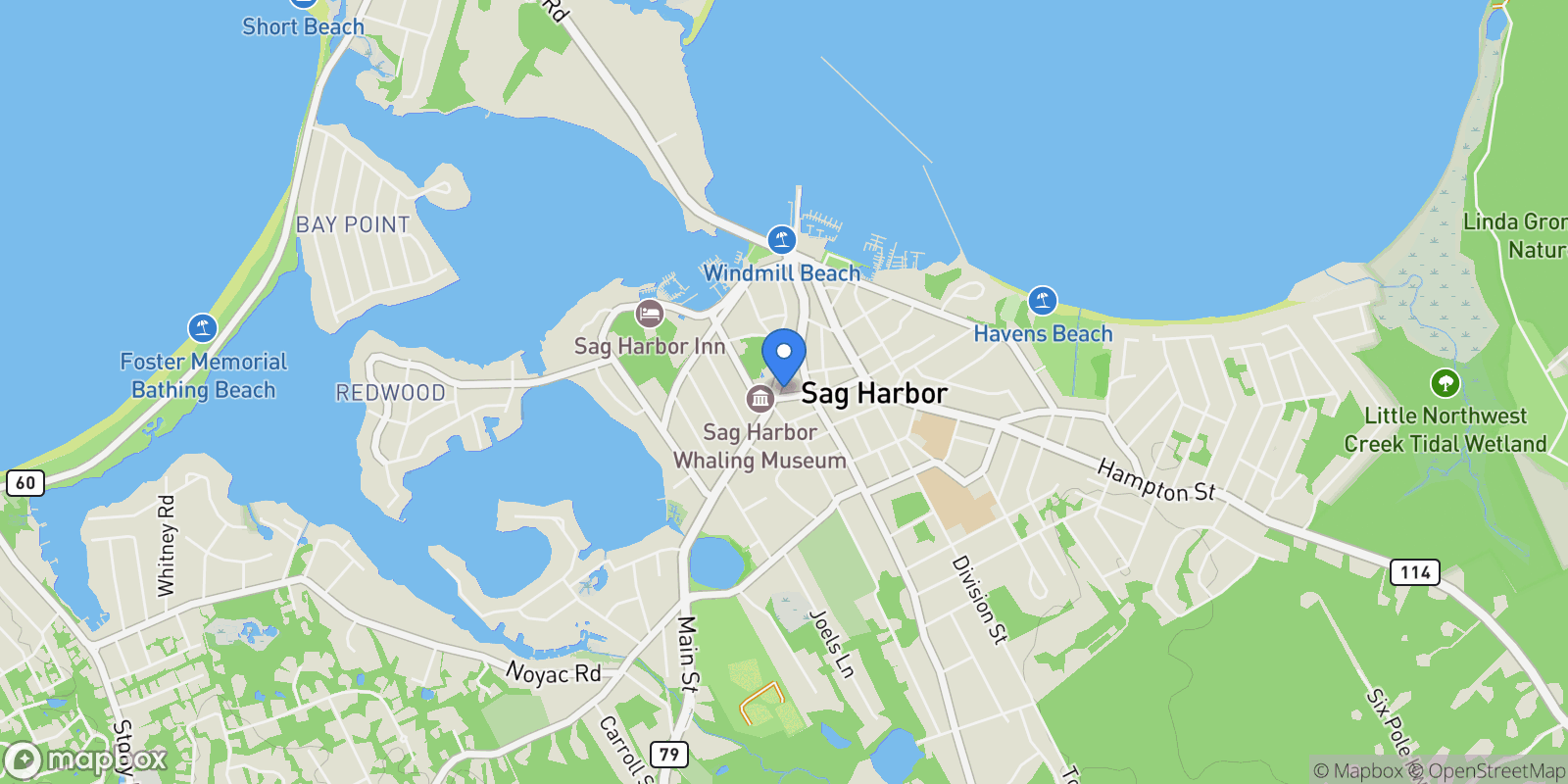 Map showing 191 Main St, Sag Harbor, New York, United States.