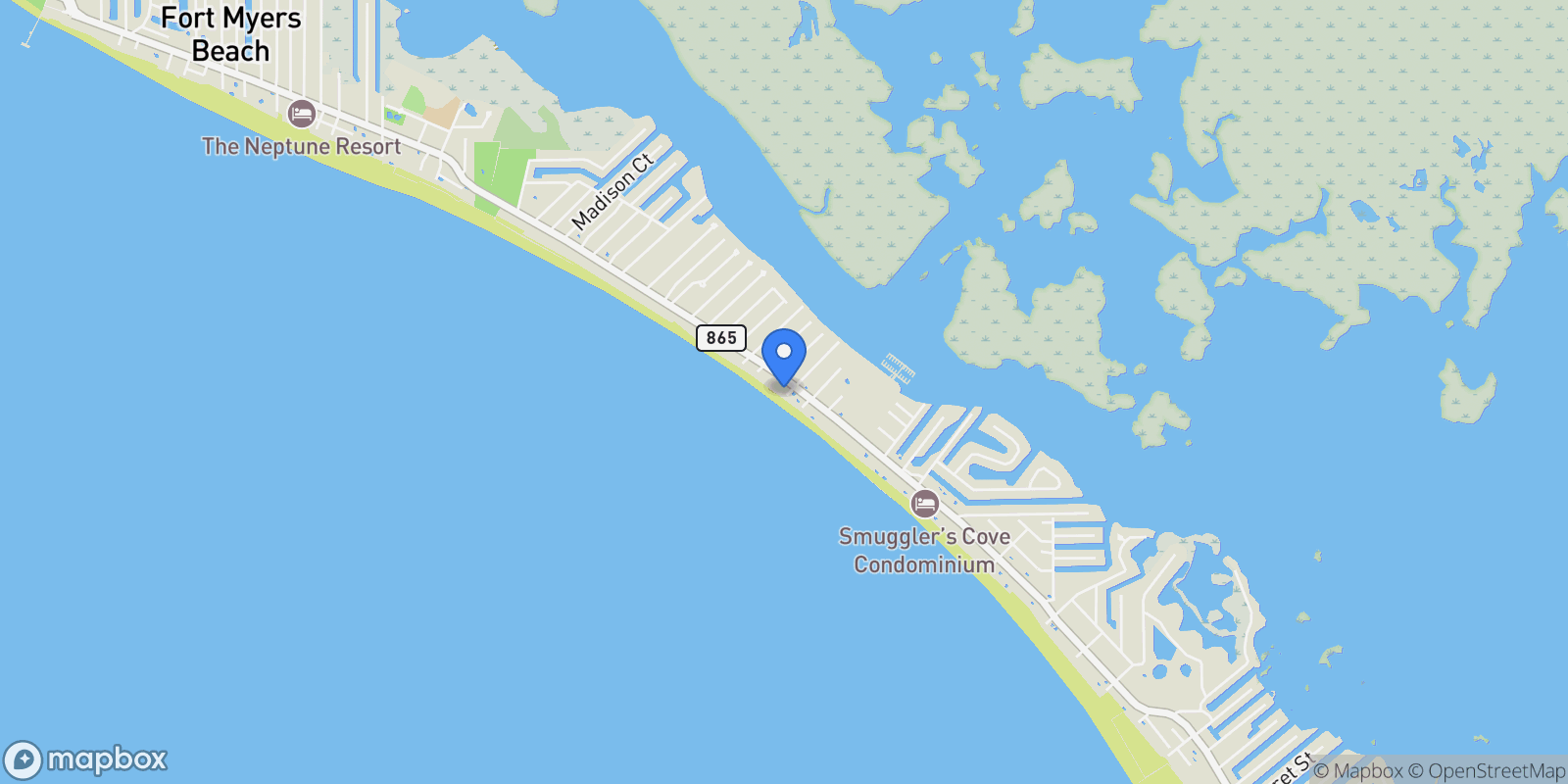 Map showing 4360, Fort Myers Beach, Florida, United States.