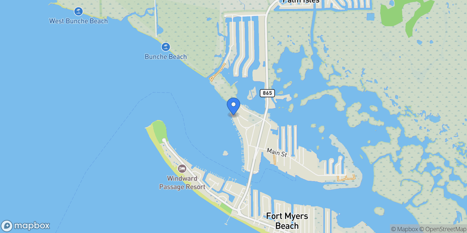 Map showing 926 San Carlos DR, Fort Myers Beach, Florida, United States.