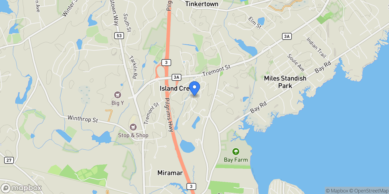 Map showing 53 Bay Farm Rd, 53, Duxbury, MA 02332, Duxbury, Massachusetts, United States.