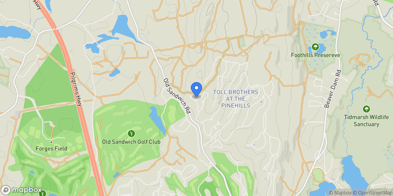 Map showing 105 Seton Highlands, Plymouth, MA 02360, Plymouth, Massachusetts, United States.