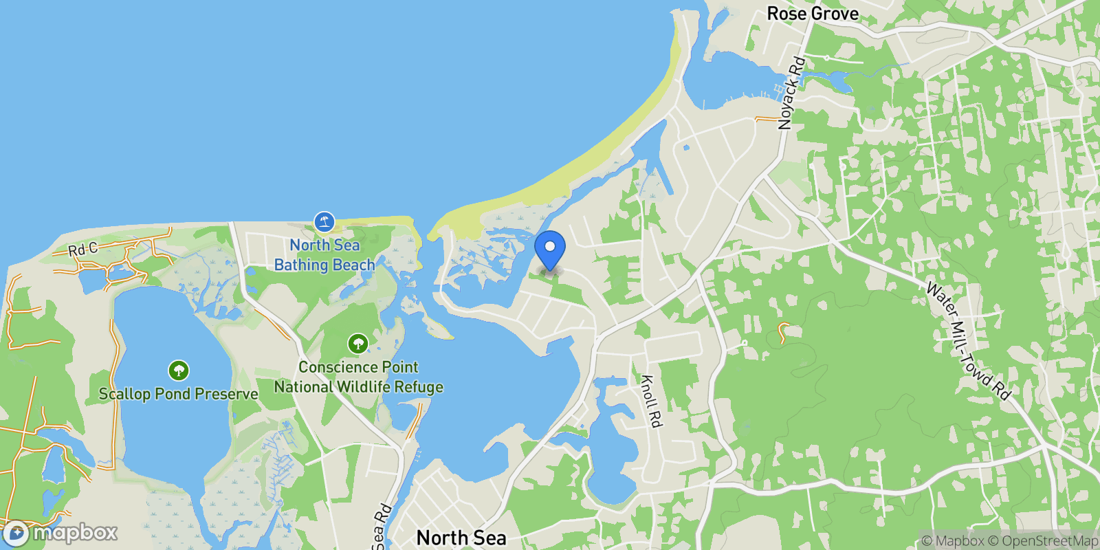 Map showing 61 Hidden Cove Ct, Southampton, New York, United States.