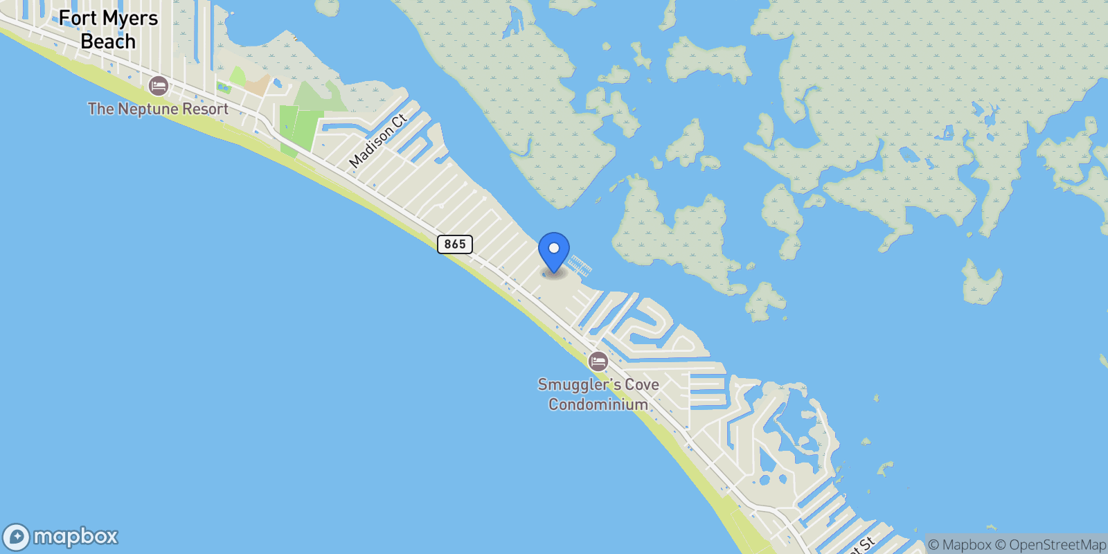 Map showing 4745  801, Fort Myers Beach, Florida, United States.