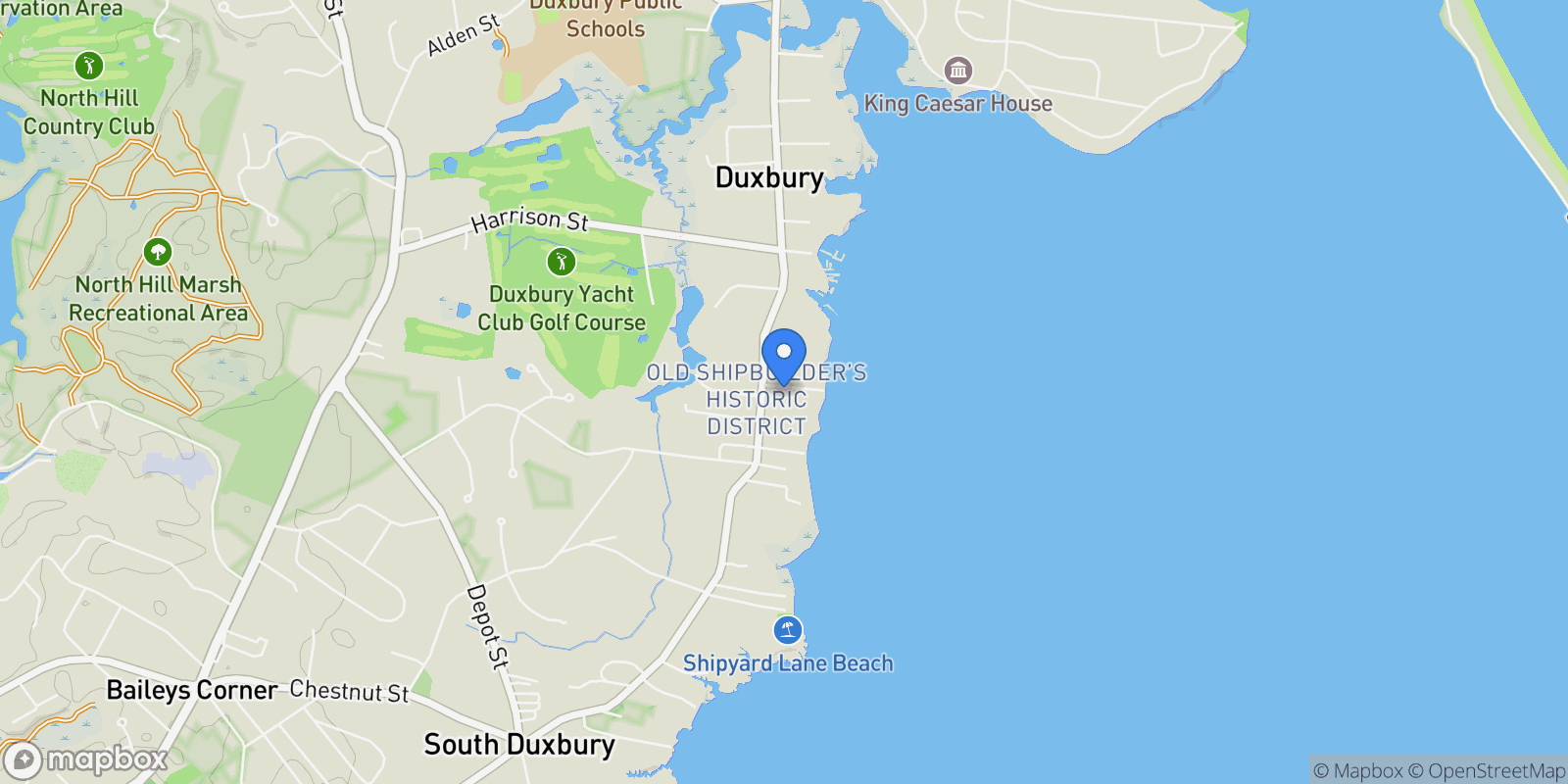 Map showing 17 Winsor Street, Duxbury, MA 02332, Duxbury, Massachusetts, United States.
