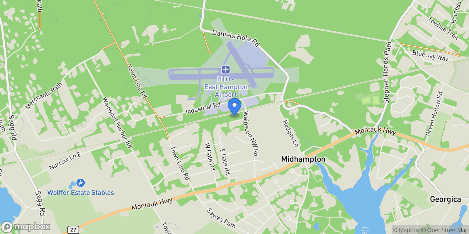 Map showing 10 Broadwood Ct, Wainscott, New York, United States.