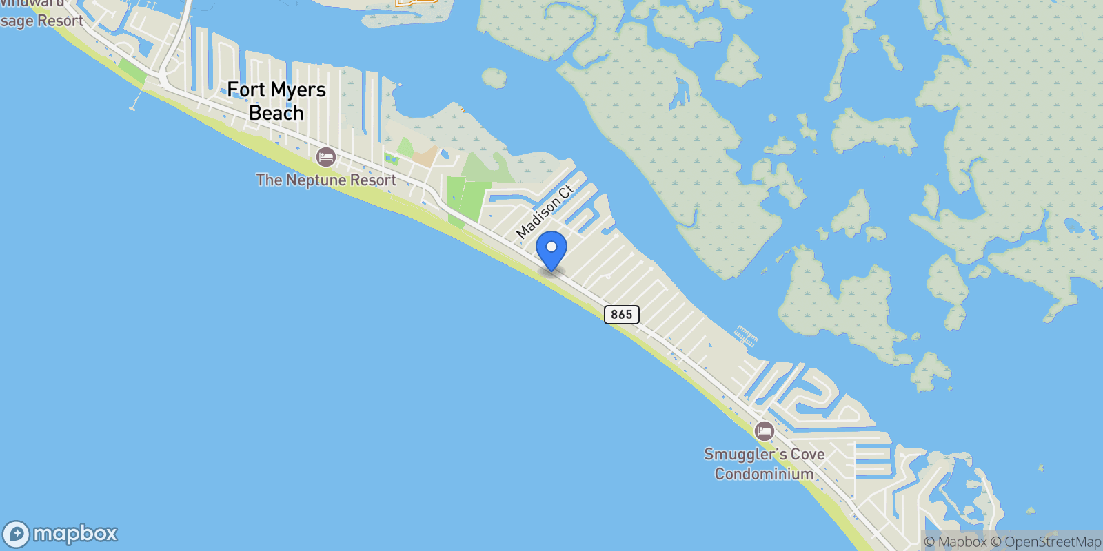 Map showing 3610, Fort Myers Beach, Florida, United States.