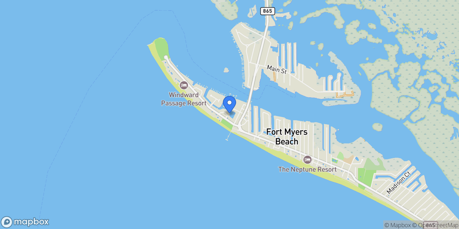 Map showing 855 Lagoon ST, Fort Myers Beach, Florida, United States.