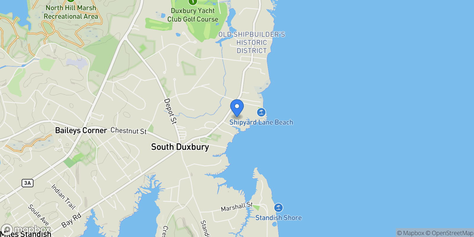 Map showing 157 Washington St, Duxbury, MA 02332, Duxbury, Massachusetts, United States.