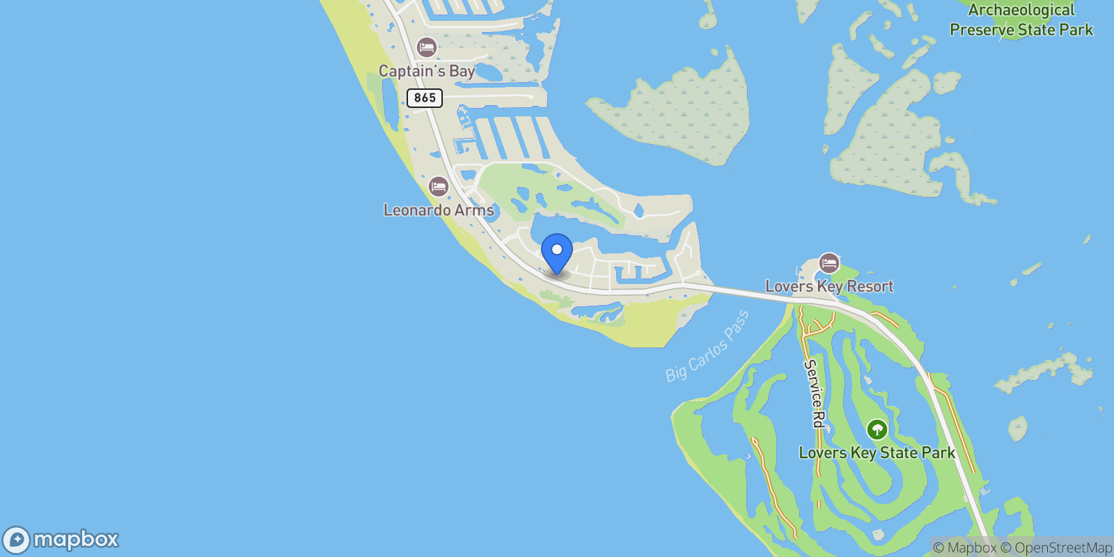 Map showing 7987, Fort Myers Beach, Florida, United States.