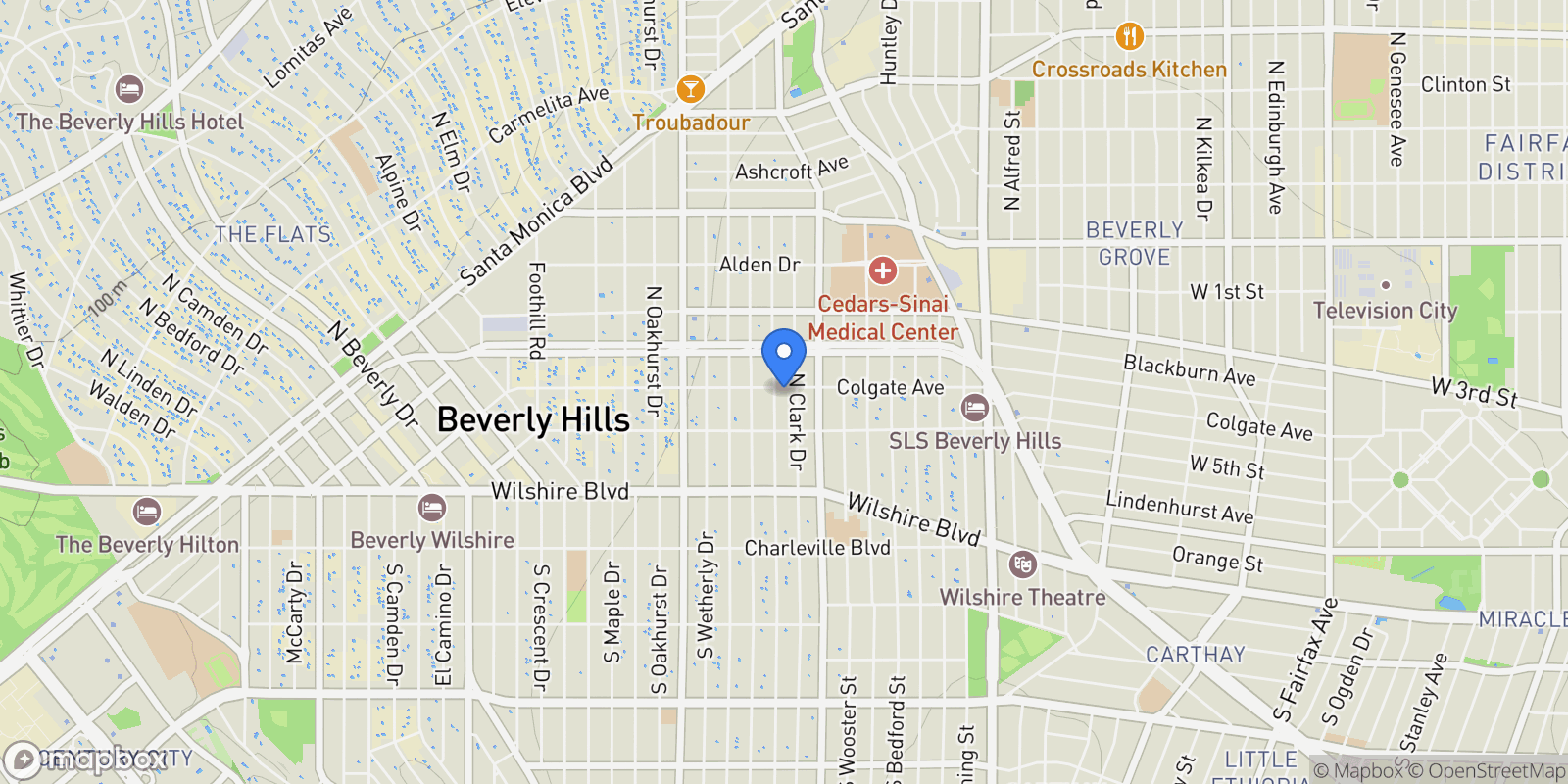 Map showing 300 N Swall Drive 106, Beverly Hills, California, United States.
