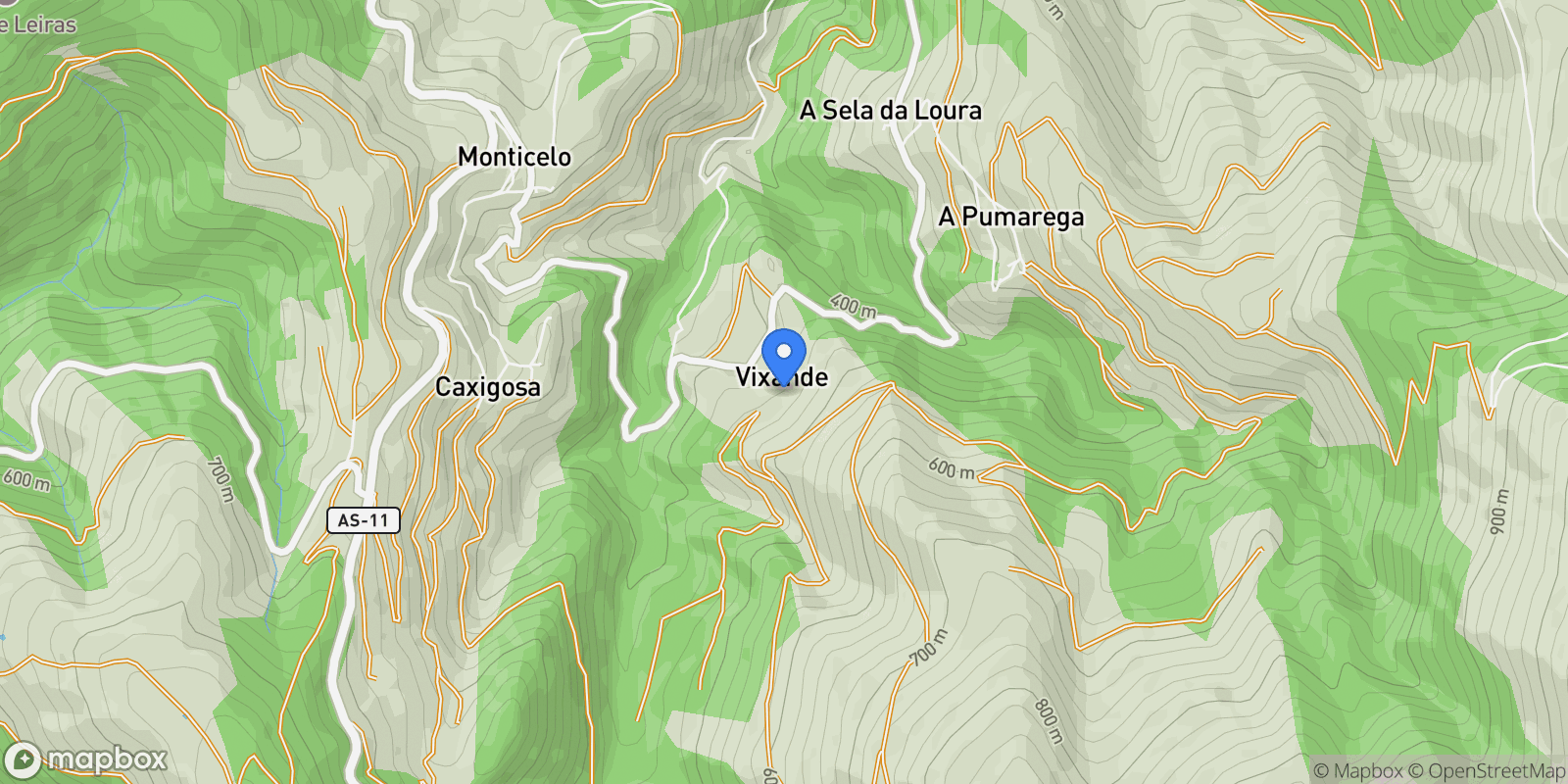 Map showing Caserio Vijande, 33776, Vijande, Asturias, Vijande, Vegadeo, Asturias, Spain.