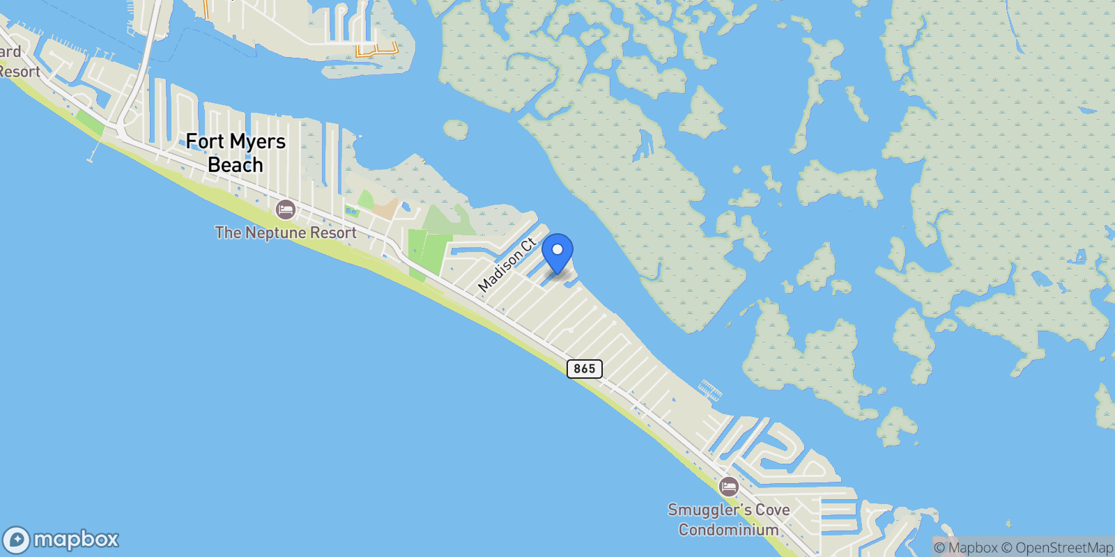 Map showing 411 Connecticut ST, Fort Myers Beach, Florida, United States.