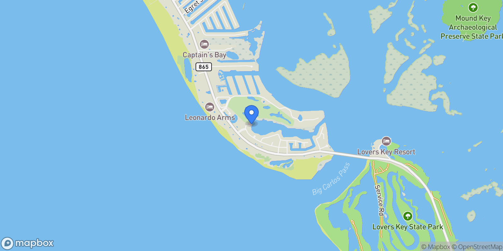 Map showing 22491 Buccaneer Lagoon ST, Fort Myers Beach, Florida, United States.