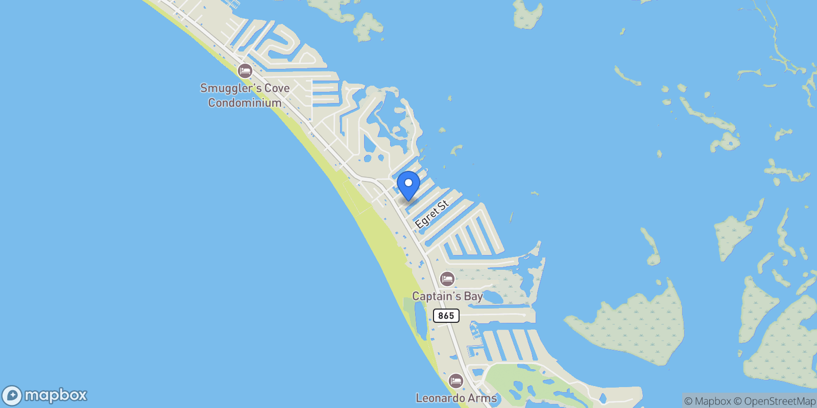 Map showing 130 Bahia VIA, Fort Myers Beach, Florida, United States.