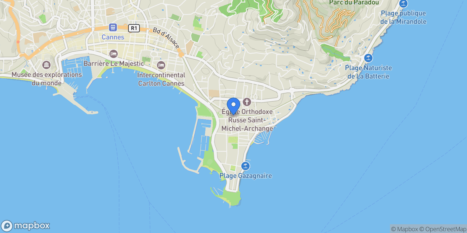 Map showing Cannes, Provence-Alpes-Côte d'Azur, France.