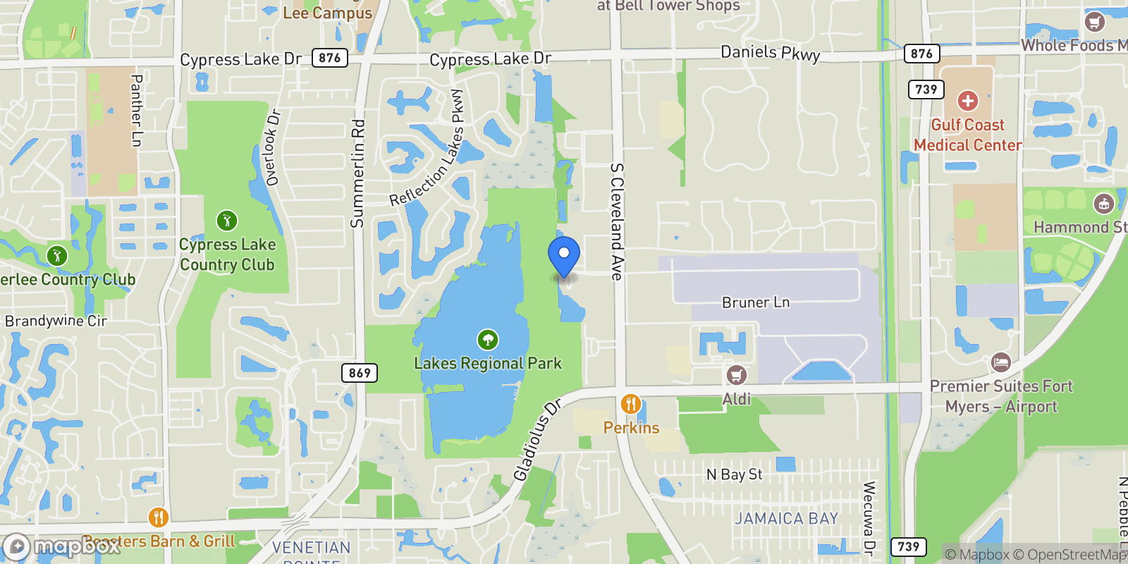 Map showing 14300 Riva Del Lago DR, Fort Myers, Florida, United States.