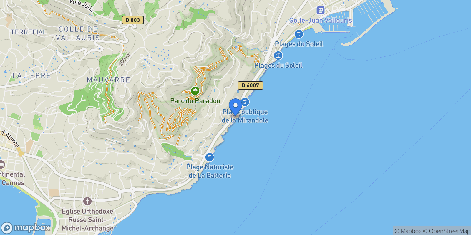 Map showing Vallauris, Provence-Alpes-Côte d'Azur, France.