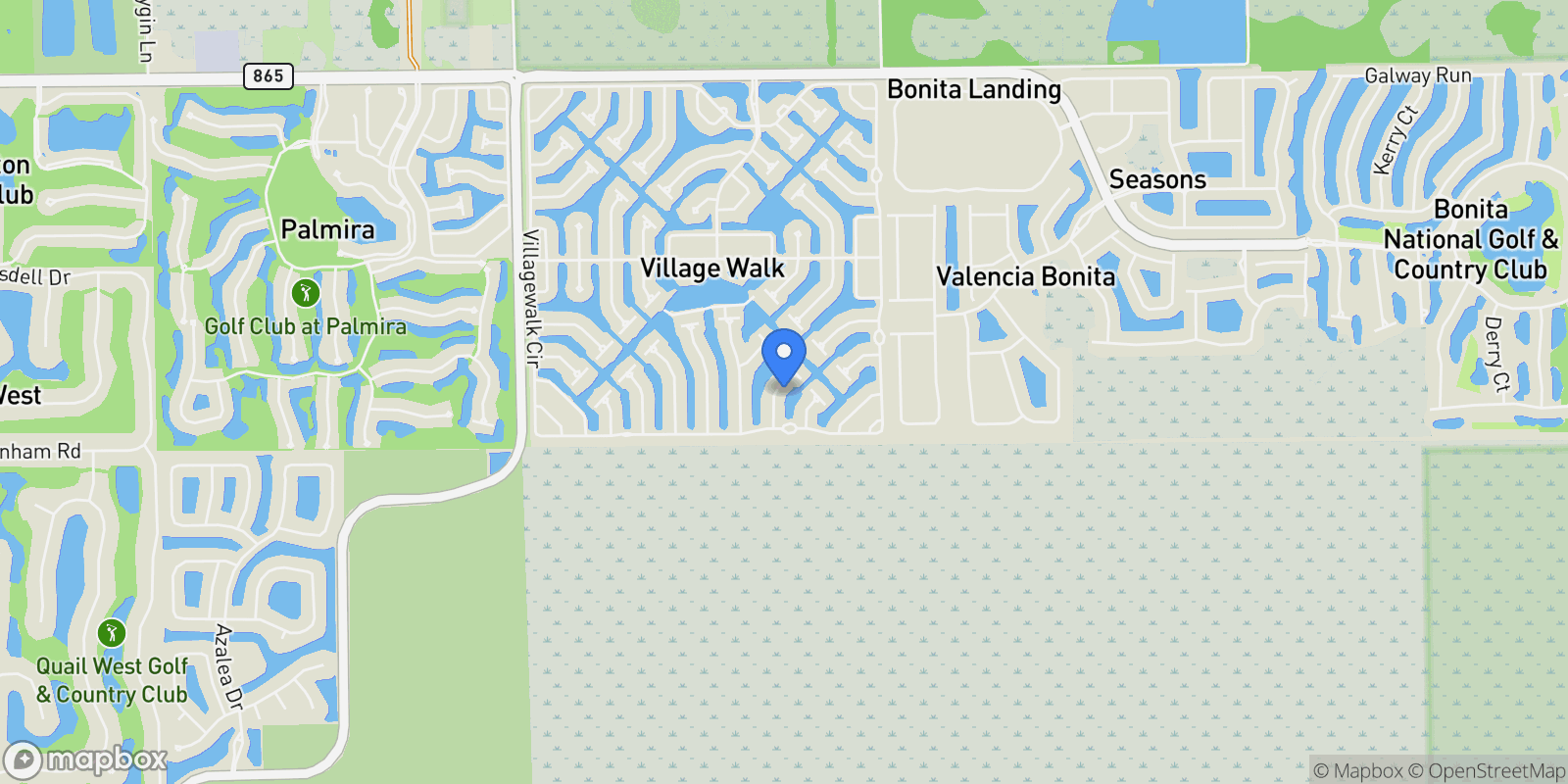 Map showing 15395 Trevally WAY, Bonita Springs, Florida, United States.