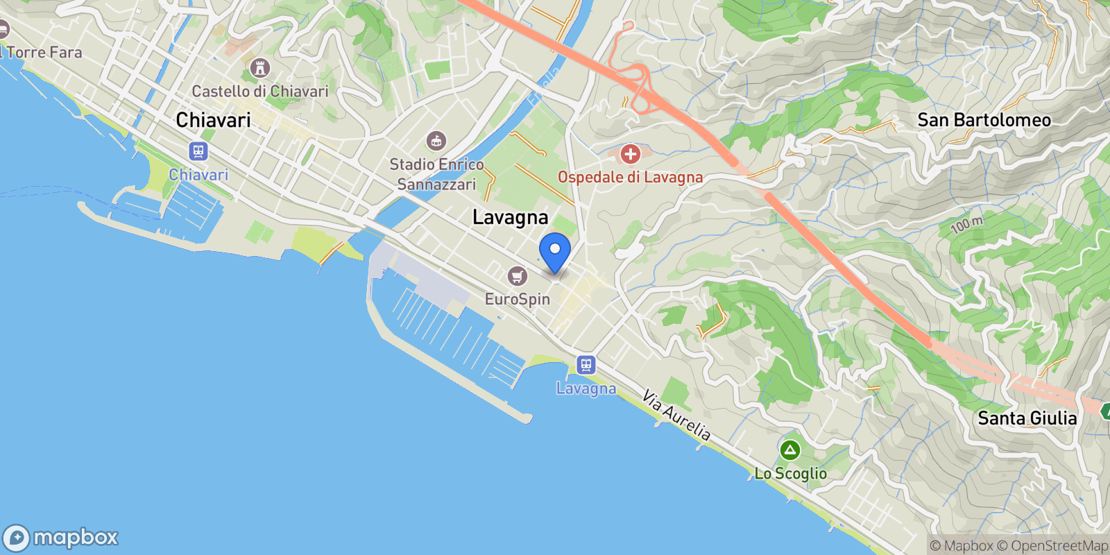 Map showing Santa Giulia, Liguria, Italy.